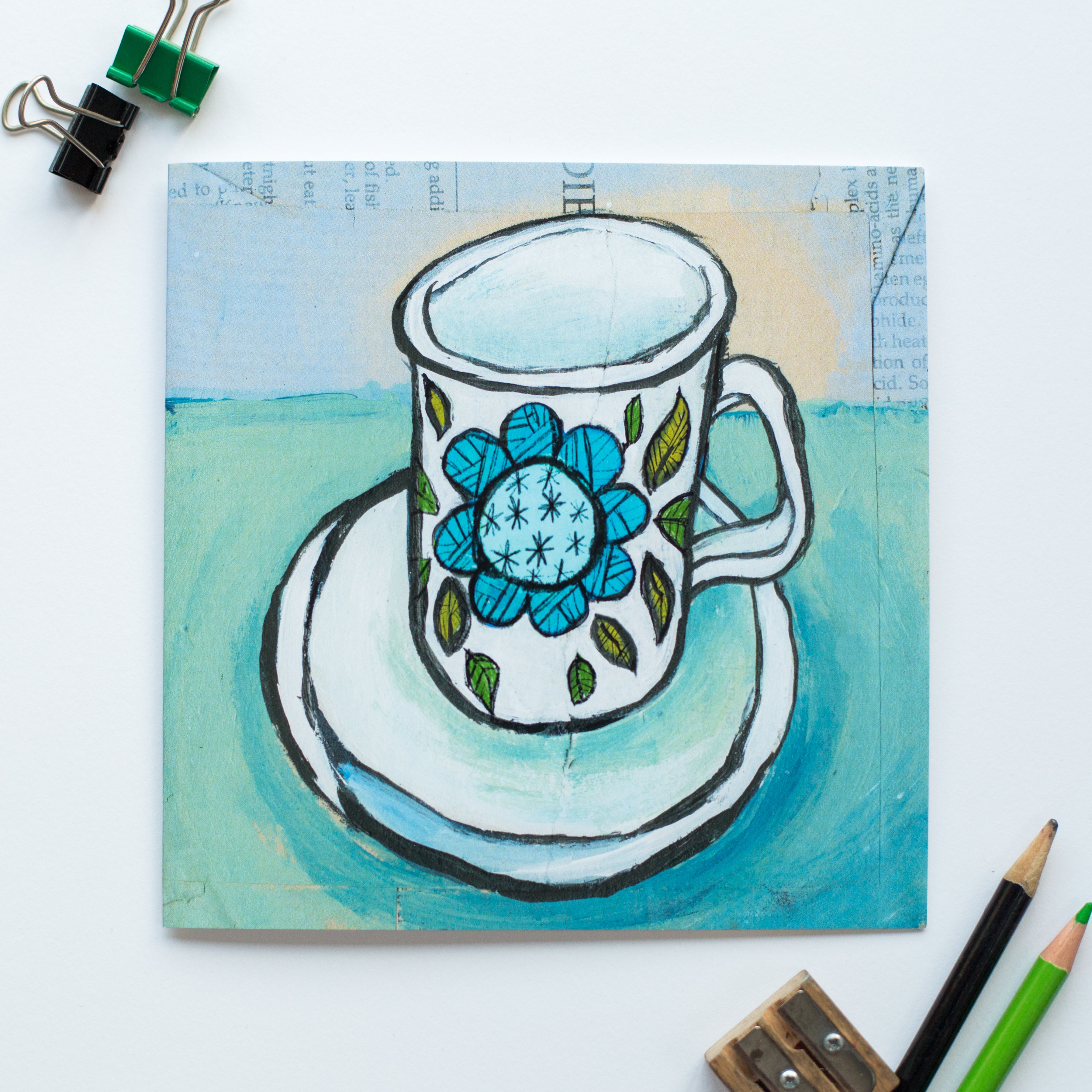 Meakin Inspired Tea Cup Greetings Card