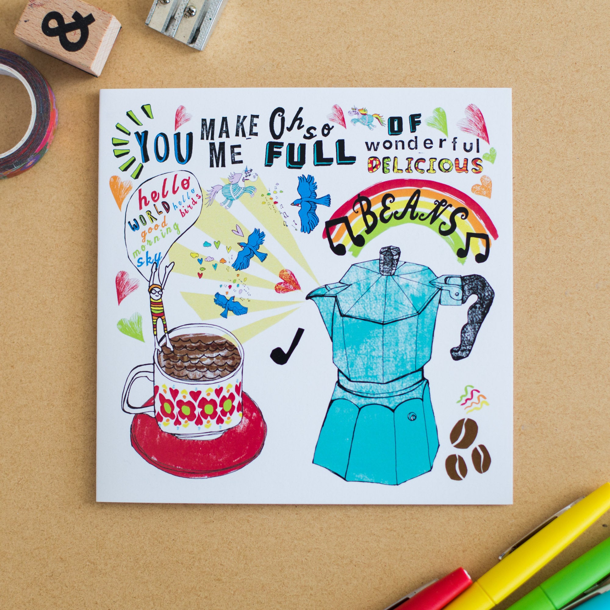 'Ode to Coffee' Greetings Card