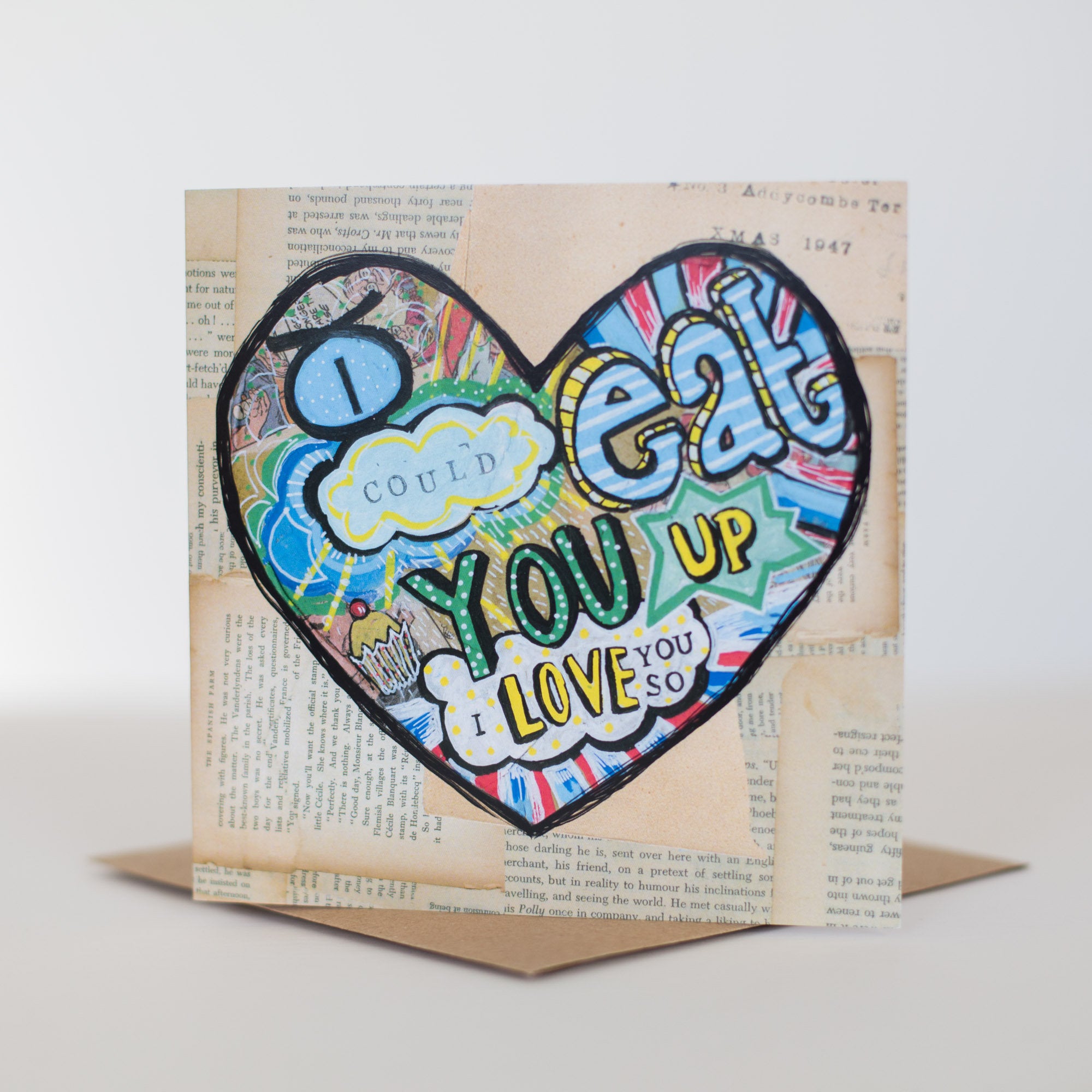 'Eat you up I love you So' Greetings Card