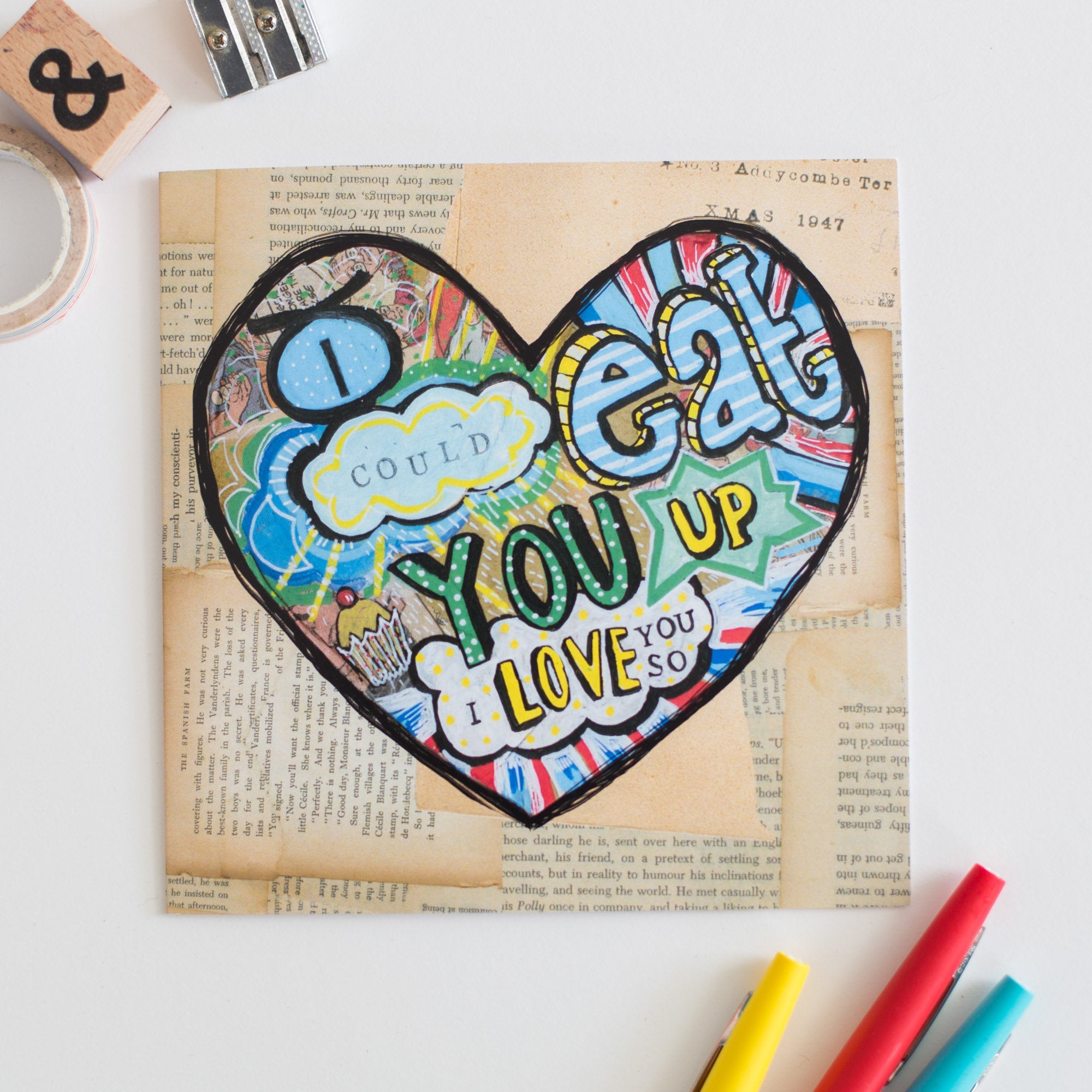 'Eat you up I love you So' Greetings Card