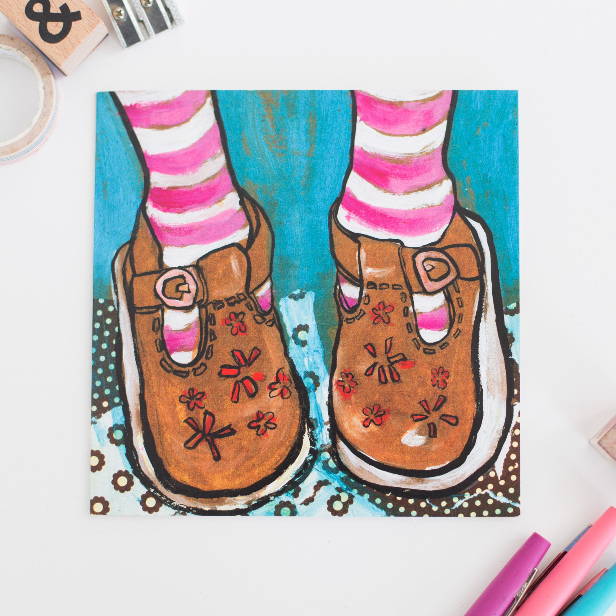 'Gold Shoes' Greetings Card