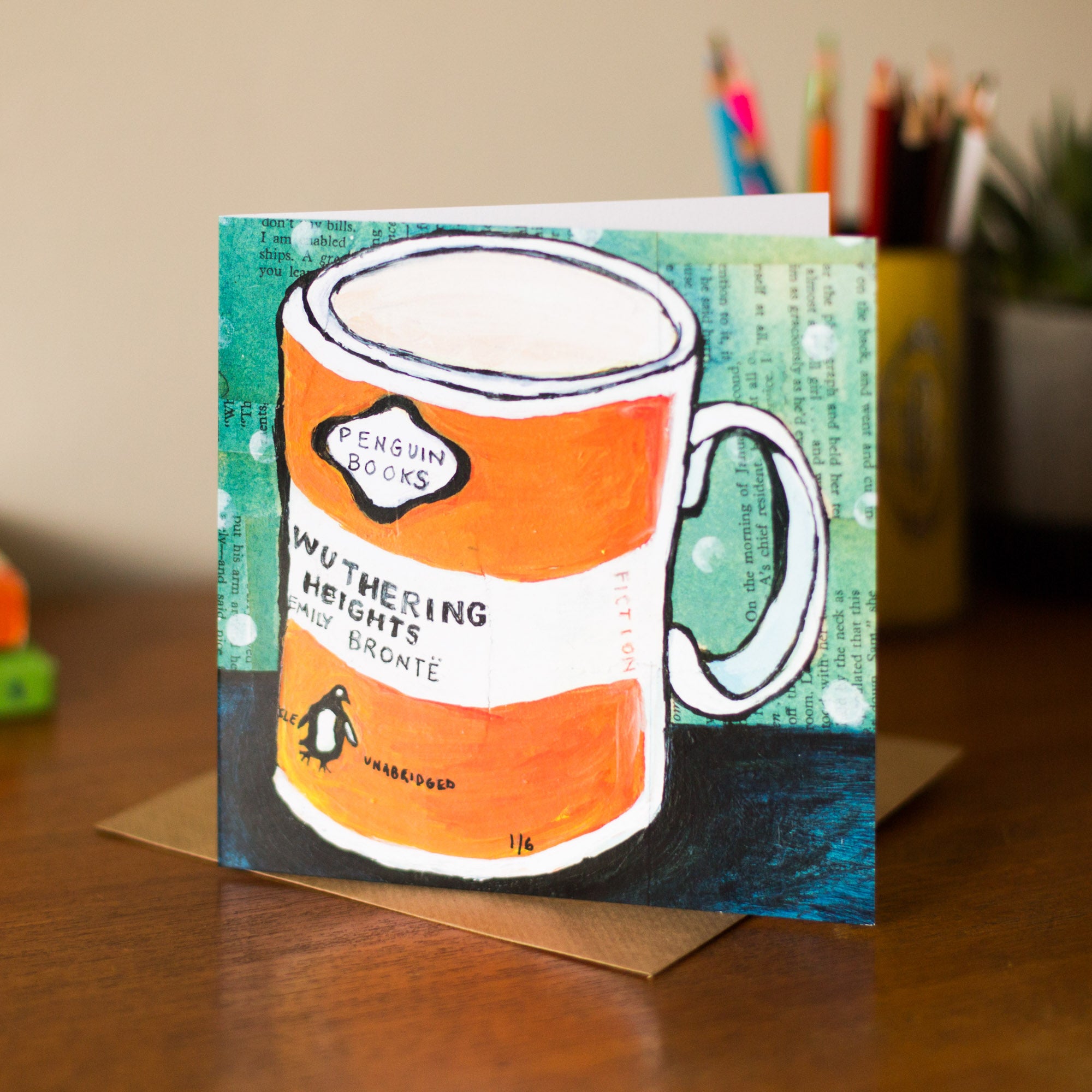 Wuthering Heights Penguin Mug Greetings Card