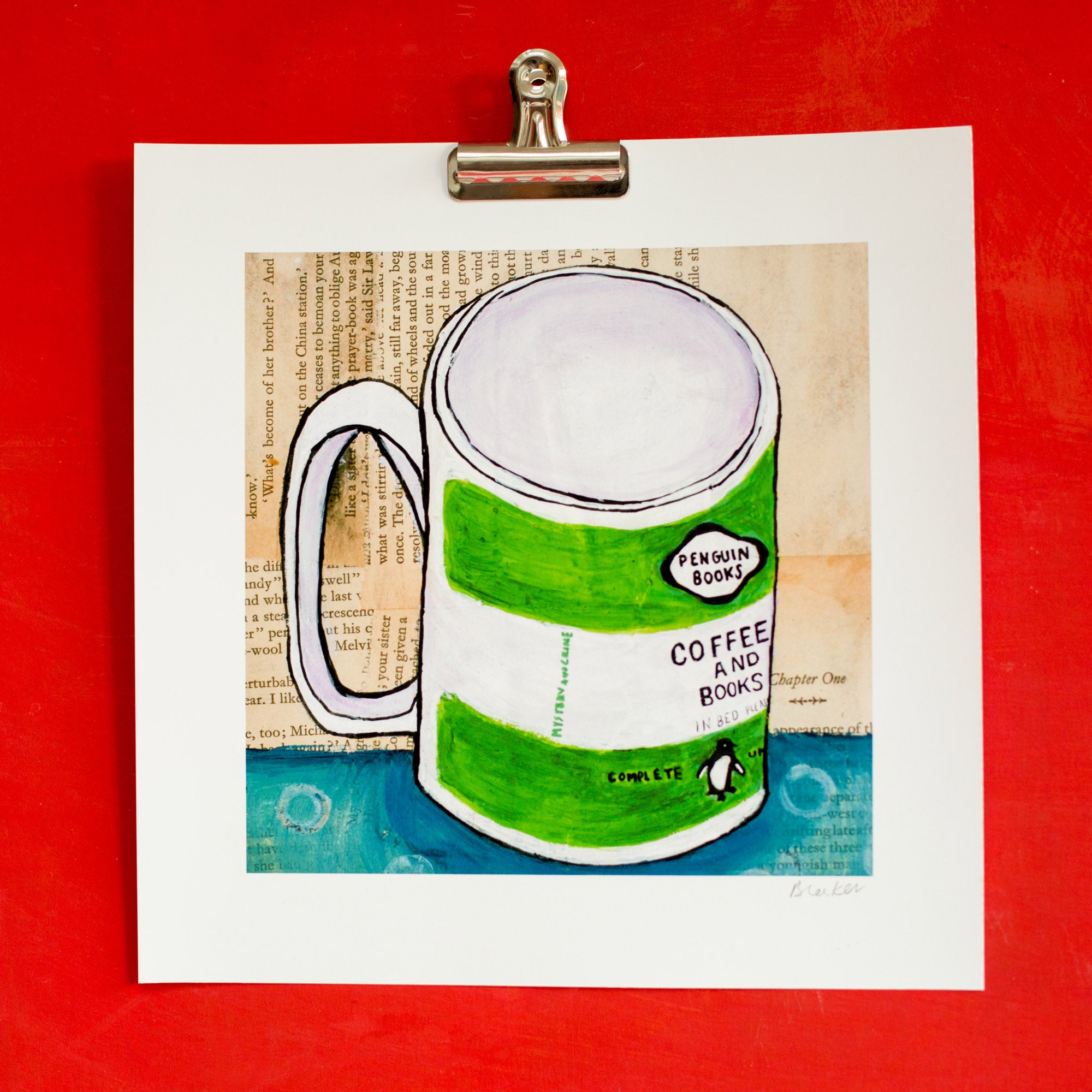Coffee and Books- Penguin Mug Print